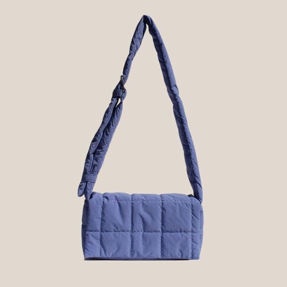 Free People Handbags - Free People Blue Nylon Bubble Puff Crossbody Bag